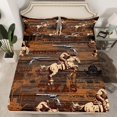 thumbnail image 2 of Manfei Sourthwest Cowboys Twin Sheet Sets,Pold Barn Door Twin Fitted Sheet,Rustic Farmhouse Cabin Flat Sheet For Teens,Luxury Bedroom Decor,3pcs, 2 of 7