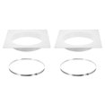 thumbnail image 1 of Unique Bargains Bride de Raccord de Conduit 10 Pieds 2 Pcs Plaque Murale d'Évent de Sécheuse Carrée à Ronde avec Pince pour Refroidissement d'Air Ventilation Blanc, 1 of 5