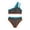 Dark Gray, variant on Kids Girls Swimsuit Gray Two Piece 1 Shoulder Bathing Suit With Chest Pad Color Block High Waisted Bikini 9-10 Years