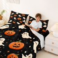 thumbnail image 3 of Manfei Spooky Bats Bed Sheets,Gothic Halloween Full Size Sheets,Cream,4pcs,1 Flat Sheet, 1 Fitted Sheet and 2 Pillowcases, 3 of 6