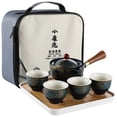 thumbnail image 2 of Porcelain Chinese Gongfu Tea Set, Portable Travel Teapot Set with 360°Rotation Tea Maker and Infuser for Home, Office, Travel, Gifting, 2 of 7