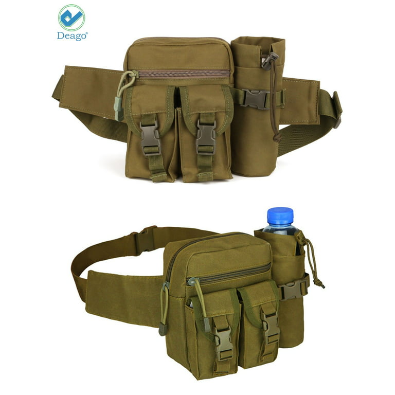 Deago Tactical Fanny Pack Military Waist Bag Utility Hip Pack Bag with  Adjustable Strap Waterproof for Outdoors Fishing Cycling Camping Hiking