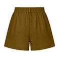 thumbnail image 4 of Bosfbaoi Women High Waisted Pleated Dress Shorts Casual Business Wide Leg Tailored Short Pants With Belt Pockets, 4 of 9