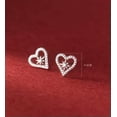 thumbnail image 2 of K-KED Rose Gold Plated 925 Sterling Silver Crystal Star Heart Stud Earrings-ROSE GOLD, 2 of 6
