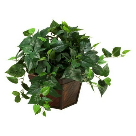 D&W Silks Philo Ivy in Square Bamboo Planter