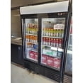 thumbnail image 4 of 51" Glass Door Refrigerator with LED Lighting,8 Height Adjustable Shelves,35kg Per Shelf,33-40 F,Beverage Cooler with 2 Swing Doors,Upright Beverage Freezer with 4 Wheels,Capacity 31 Cu.Ft/880 Liter, 4 of 9