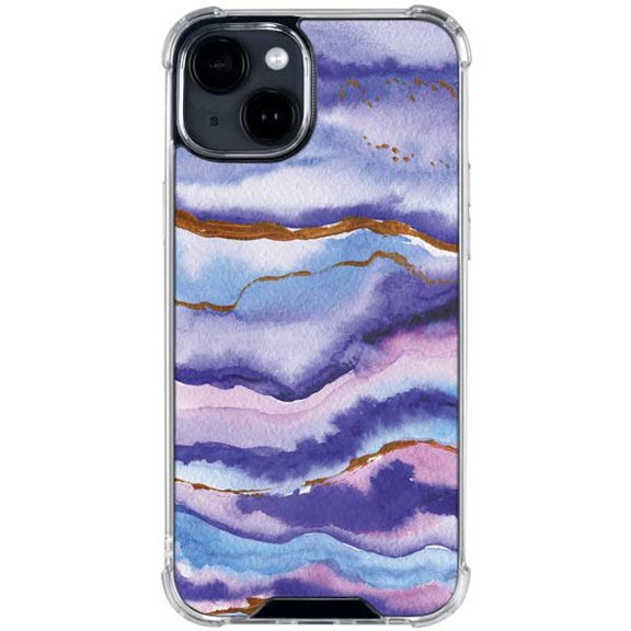 Skinit Blue Violet Watercolor Geode iPhone 14 Clear Case