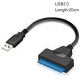 thumbnail image 1 of SATA 3 Cable Sata to USB Adapter 6Gbps for 2.5 Inches External SSD HDD Hard Drive 22 Pin Sata III Cable,USB 2.0,20cm Workhe, 1 of 9