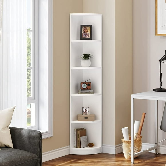 White Corner Shelf Unit Living Room