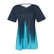 thumbnail image 5 of ICHUANYI Clearance Women Fashion Casual Print Round Neck Loose Short Sleeve T-shirt Top Blouse Pullover(Blue, S) ICHUANYI WER2023080817609, 5 of 5