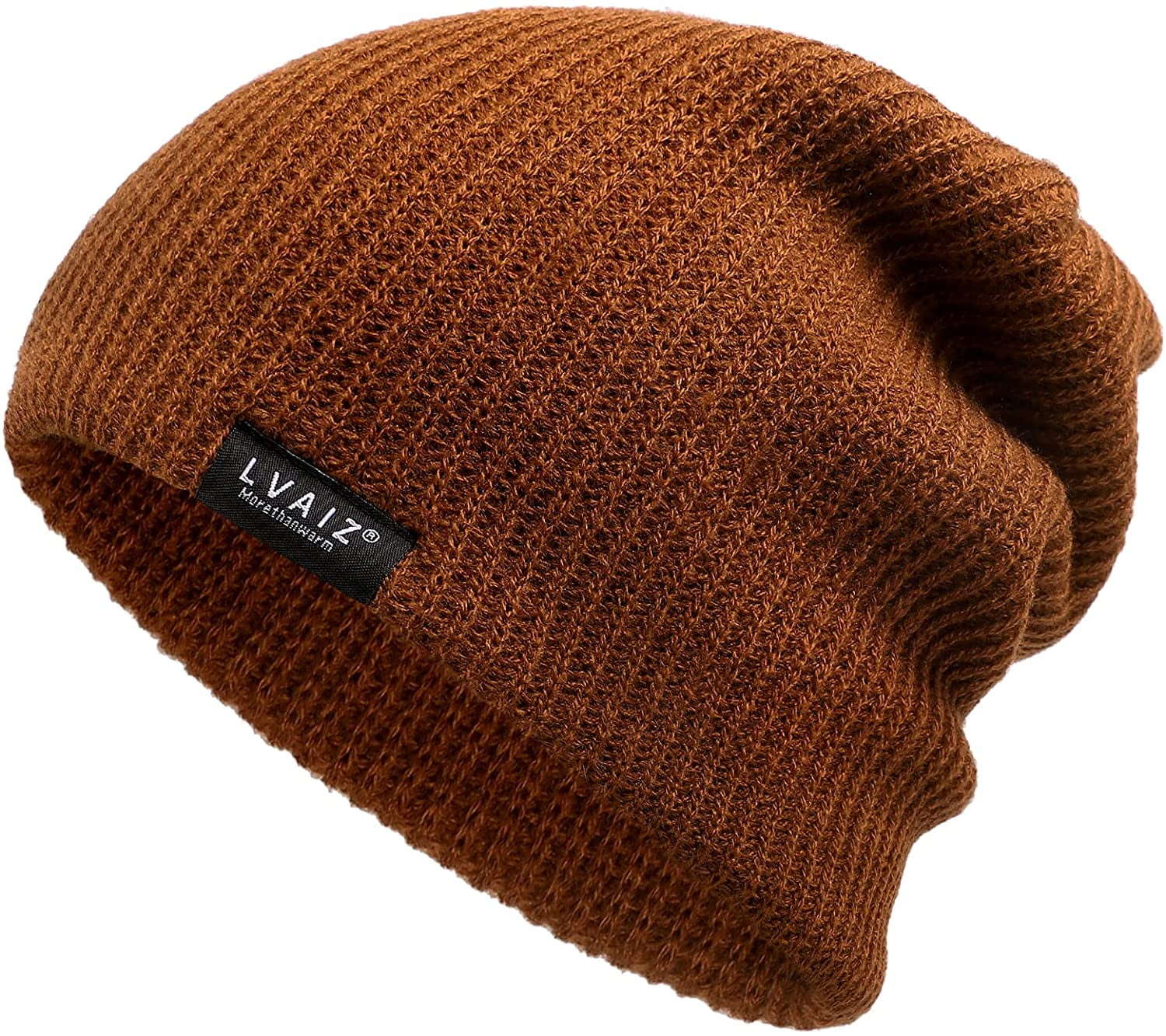 Lvaiz Winter Knitted Beanie Hats for Women Stretchy Soft Thin Cap Mens Slouchy Warm Cable Hat