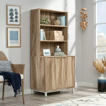 Sauder Portage Park 2-Shelf Library Bookcase Hutch, Kiln Acacia Finish