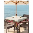 thumbnail image 4 of Square Outdoor Tablecloth With Umbrella Hole And Zipper– Red Christmas Poinsettia Waterproof Patio Table Cover for Party, Picnic, Backyard, 54"x54" , Beige, 4 of 8