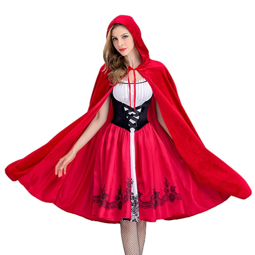 Cuteshower Girl Little Red Riding Hood Costume Halloween Hood Cosplay Cape Party Dress for Kids 