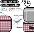 thumbnail image 4 of Red and White Checkered Pattern Insulated Lunch Bag Teens,Bento School Lunch Bag for Teens for Work,Picnic or Travel 10.6x7.7x4.3 Inches,12 Can Capacity, 4 of 6