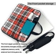 thumbnail image 3 of ZICANCN Laptop Case 14 inch, Red Black Modren Stripe Plaid Work Shoulder Messenger Business Bag for Women and Men, 3 of 9