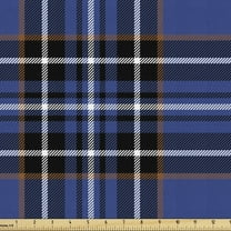 Ambesonne Plaid Fabric by the Yard Upholstery, Ornate Vivid Scottish, 5 Yards, Multicolor