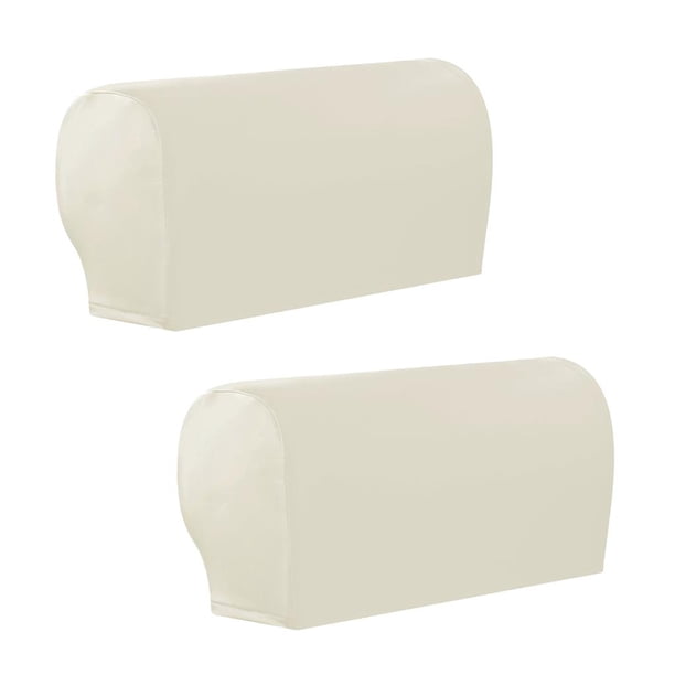 1 par de fundas elásticas para reposabrazos de sofá, protector para muebles, sofá de dos plazas, sillón reclinable blanco