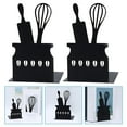 thumbnail image 2 of kjfeif Bookends, Book Ends for Shelves, Book Ends for Heavy Books, Book Shelf Holder Home Decorative, Metal Bookends Black 1 Pair, Book Stoppers, Heavy Bookends for Kitchen Cooking Lover Gifts, 2 of 7