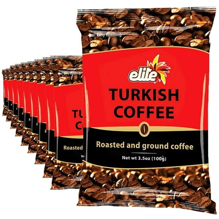 Elite Turkish Ground Roasted Coffee Bag, 3.5000-ounces (Pack of 10)