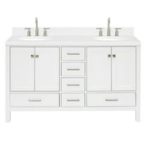 Ariel A060dcqovo Cambridge 60" Free Standing Double Basin Vanity Set - White