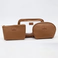 thumbnail image 4 of Impressions Vanity Barbados 3 Pcs Travel Makeup Bag Set, Waterproof Cosmetic Pouches (Taupe), 4 of 5