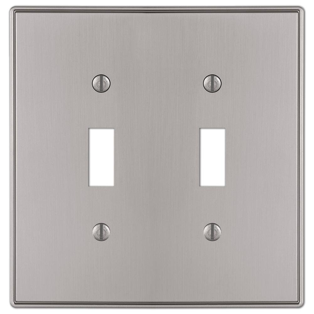 Hampton Bay Ansley Cast 2Toggle Wall Plate, Brushed Nickel Walmart