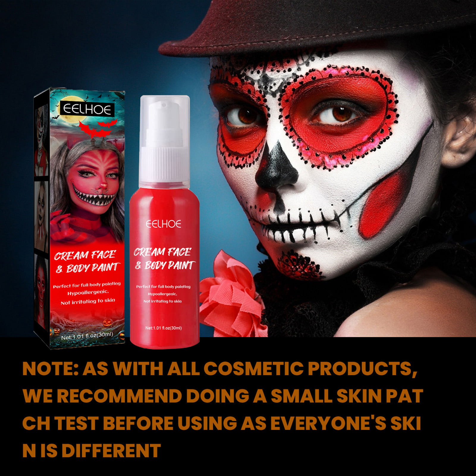 Yasu 30ml Show Body Paint Delicate Multifunctional Easy to Use Safe Ingredients Portable Role Play Tool Wearable Halloween Face Body Paint Cream for