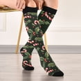thumbnail image 5 of joogoo Candy Cane Leaves Socks Women Men Knee High Sock, 5 of 8