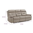 thumbnail image 4 of Conia Power Double Reclining Sofa-Latte Beige Leather-USB-87 Inch, 4 of 6