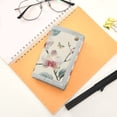 thumbnail image 7 of JIALIOU Nylon Trifold Card Wallet with ID Window Zipper Pocket for Men Women Teen Orchid Flower and Butterfly, 7 of 7