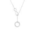 thumbnail image 2 of Delight Jewelry Acrylic 7/8" Ring Imitation Pearl Silver tone Elegant Infinity Lariat Necklace, 2 of 4