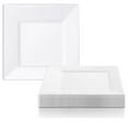 thumbnail image 2 of Smarty 8" White Square Disposable Plastic Appetizer Plates 120ct, 2 of 2