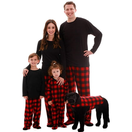 

Suanret Family Matching Christmas Pajamas Set Xmas Solid Top Buffalo Plaid Pants Pjs Mom Dad Kids Baby Outfits Sleepwear