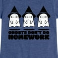 thumbnail image 3 of Instant Message - Ghosts Dont Do Homework  - Toddler & Youth Girls Short Sleeve Graphic T-Shirt, 3 of 6