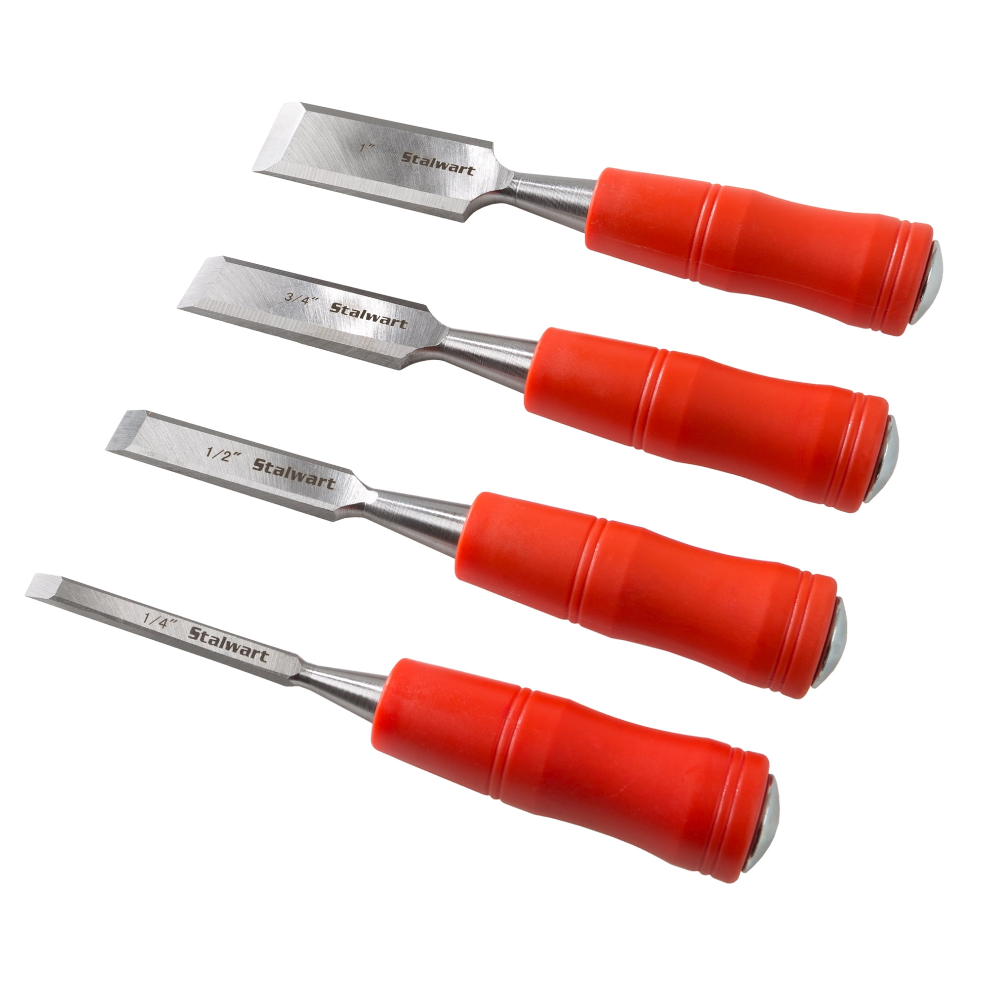 Wood Chisel Set, 4 Piece With Box- Includes 1 Inch, ¾ inch, ½ inch and ¼ inch Blades By... by Trademark Global