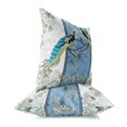 thumbnail image 3 of Enchanted Peacock Indoor/Outdoor Fabric Pillow in White 18x18, 3 of 8