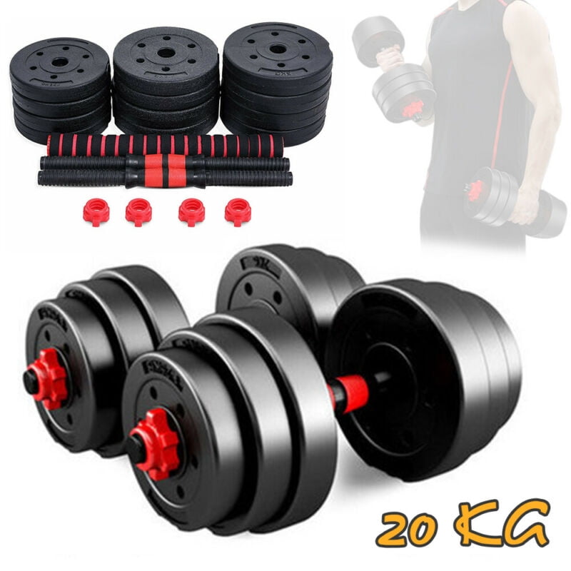Totall 88 LB Weight Dumbbell Set Cap Gym Barbell Plates Body Workout Adjustable 