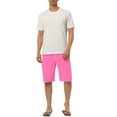 thumbnail image 2 of INSPIRE CHIC Men's Shorts Summer Drawstring Elastic Waist Solid Beach Board Swim Shorts 32 Pink, 2 of 6
