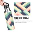 thumbnail image 4 of Yayeee 33oz Insulated Water Bottle Double Wall Stainless Steel with Flip Straw Lid, Green Stripes, 4 of 7