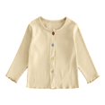 thumbnail image 3 of Ruyang Kids Girls Sweater Long Sleeve Button Down Tops Toddler Ribbed Knit Cardigan Fall School Uniform Pullover Pullover, 3 of 7