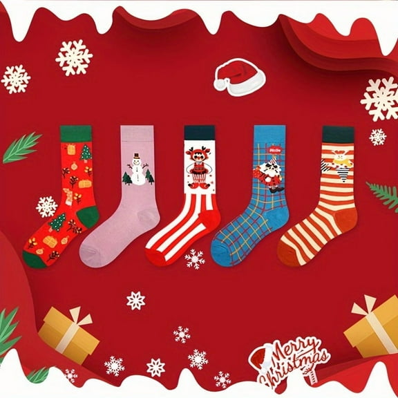 12 pairs of autumn and winter New Christmas Snowman socks gift box stockings Christmas socks trendy socks men's and women's socks warm socks cotton socks Christmas gifts lovers gifts couple socks