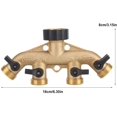 thumbnail image 2 of 3/4 Inch Brass 4 Hose Hose Splitter Nozzle Switch Faucet Connectors Faucet Splitter Hose Adapter Tap Connectors for Garden Irrigation(European Thread), 2 of 5