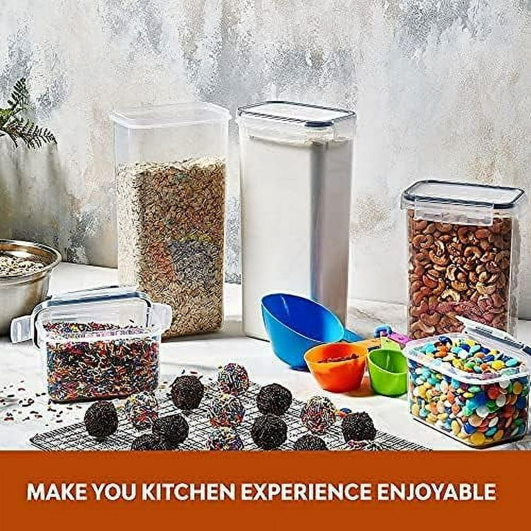 Seseno 24 Pack Airtight Food Storage Container Set - BPA Free Clear Plastic Kitchen and Pantry Organization Canisters with Durable Lids for Cereal Dry