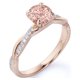 thumbnail image 4 of JeenMata Anillo de Compromiso de Moissanita y Morganita de Talla Redonda de 1 Quilate en Color Rosa Melocotón sobre Plata de Ley, 4 of 6