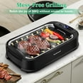 thumbnail image 4 of Techwood Indoor Smokeless Barbecue Grill, 1500W Electric Grill, Non-Stick Plates, Dishwasher-Safe, Black, 4 of 7