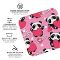 thumbnail image 3 of Vsdgher Panda Heart Valentine Pink Leather Coasters for Drinks, Durable Drink Coasters 4 Set for Tabletop Protection, Luxurious Home Décor and Housewarming Gift ( {designName})Square, 3 of 6