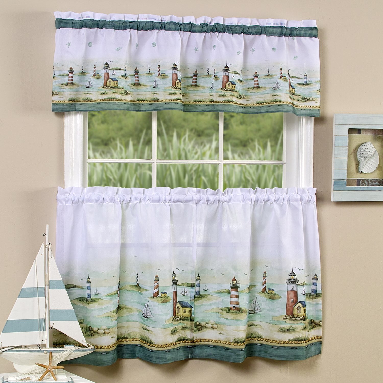 Chardonnay Kitchen Curtain with Swag and Tier Set 36 In #1474 