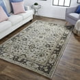 thumbnail image 5 of 4' X 6' Gray Ivory And Taupe Wool Floral Tufted Handmade Stain Resistant Area Rug, 5 of 9