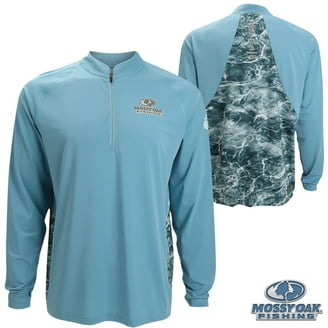 Us Marin Chemise De Pêche Homme Mossy Oak Elements Agua - Taille Grand L Bleu Camouflage - Manch Longu - Occasion Parfait état Chemise 4 Poch Pour Pêche